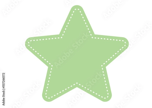 Obraz 縫い目のような点線の入ったフレーム　星型、主線なし