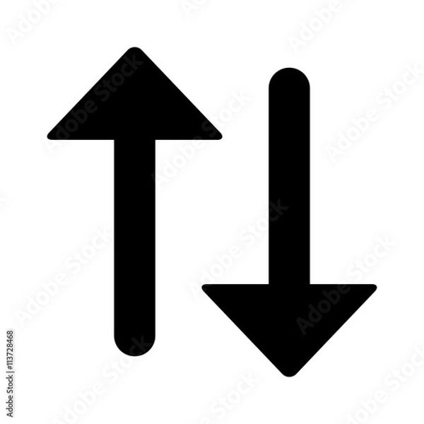Fototapeta Up and down arrow flat icon for apps and websites