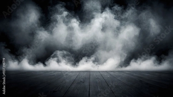 Fototapeta abstract image of dark room stage or black