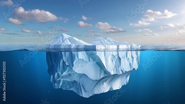 Fototapeta Hidden Iceberg Underwater Reflection