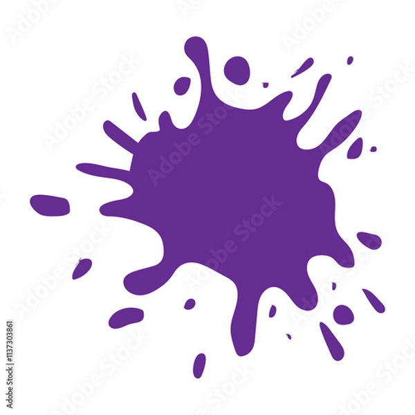 Fototapeta Colorful ink spots Splash splatter abstract shape PNG	
