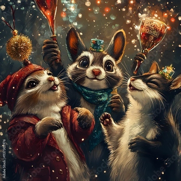 Obraz Animals Celebrating