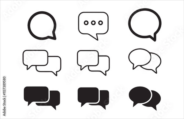 Fototapeta message icon or logo isolated sign symbol.Comment icon speech bubble symbol. Speech bubble collection. vector illustration eps 10