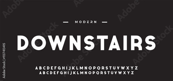 Obraz Creative font. Modern abstract digital tech font. Logo creative font, type, technology, movie, digital, music, movie. Fonts and illustration in vector format.