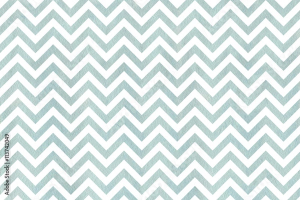 Fototapeta Watercolor blue stripes background, chevron.