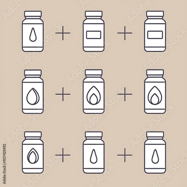 Fototapeta Supplement Bottle Combination Formula Illustration