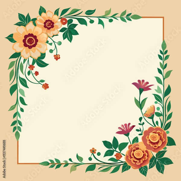 Obraz Flower Design, Background or Corner Elements