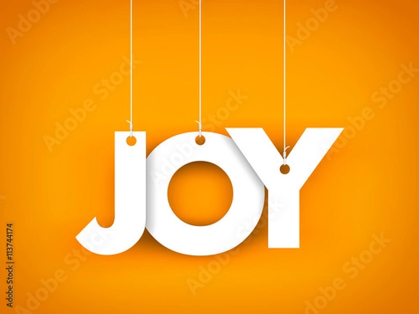 Obraz Word JOY hanging on the ropes