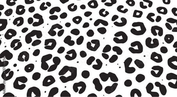 Obraz Seamless jaguar skin texture pattern in black and white for design and decoration use.