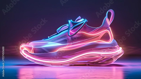 Obraz Futurustic elegant sneakers. Sneaker and shoes concept with future and modern design.