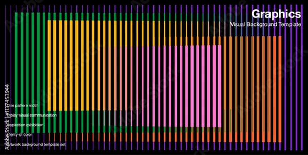 Obraz Square pattern line graphic design symmetry pattern mosaic geometric abstract pattern set colorful repeat flat minimal modern vertical line pattern background banner wallpaper deco geometric abstract