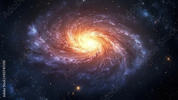 Fototapeta Vibrant Galaxy with Glowing Stars and Radiant Light