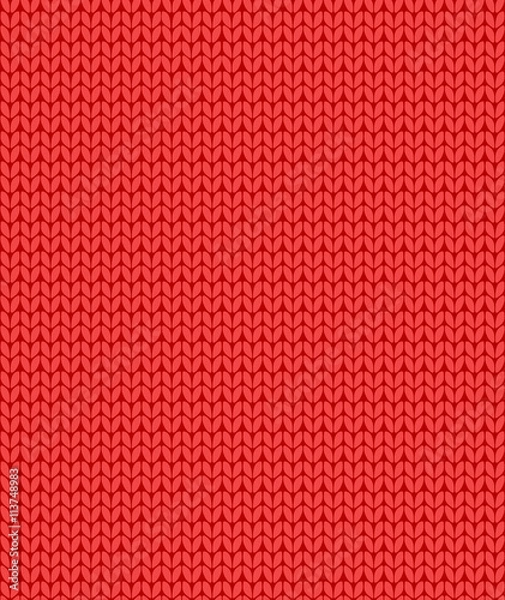 Fototapeta simple seamless knitting red pattern, vector background