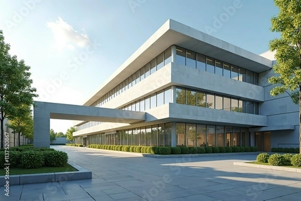 Fototapeta Modern hospital isolation ward exterior showcasing advanced medical facilities and compassionate care, emphasizing the importance of health infrastructure in safeguarding public well-being.