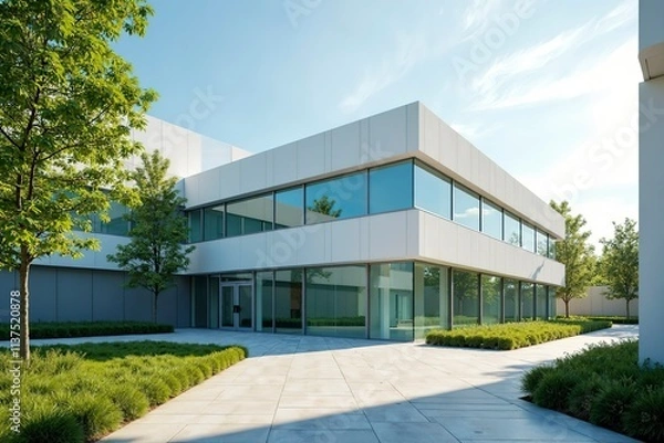 Fototapeta Modern hospital isolation ward exterior showcasing advanced medical facilities and compassionate care, emphasizing the importance of health infrastructure in safeguarding public well-being.