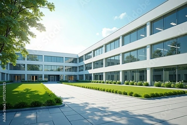 Fototapeta Modern hospital isolation ward exterior showcasing advanced medical facilities and compassionate care, emphasizing the importance of health infrastructure in safeguarding public well-being.