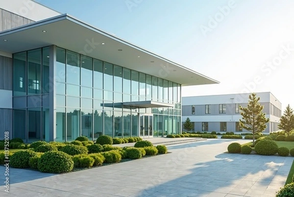 Fototapeta Modern hospital isolation ward exterior showcasing advanced medical facilities and compassionate care, emphasizing the importance of health infrastructure in safeguarding public well-being.