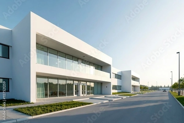 Fototapeta Modern hospital isolation ward exterior showcasing advanced medical facilities and compassionate care, emphasizing the importance of health infrastructure in safeguarding public well-being.
