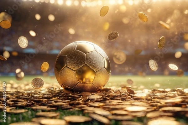 Obraz Soccer Ball on Coins