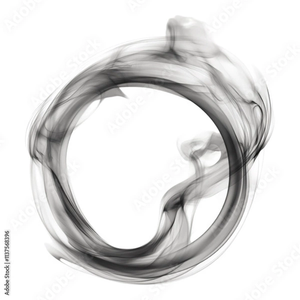 Fototapeta Smoke ring in motion icon isolated on a transparent background, ideal for design concepts, digital art, or visual effects content.