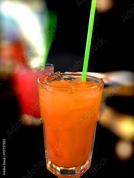 Fototapeta juice in glass; Orange;Juice Orange's;juice;