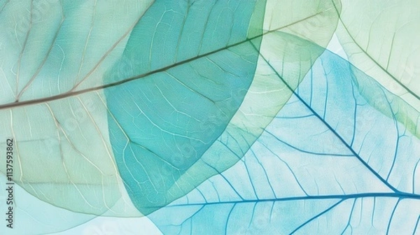 Fototapeta Delicate Leaf Veins: A Tranquil Botanical Abstract