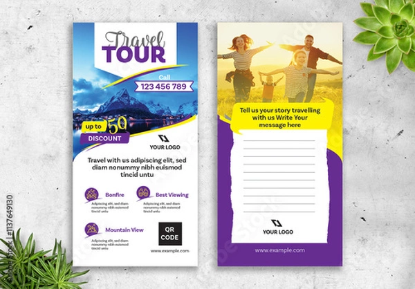 Fototapeta Travel Rack Card DL Size Layout