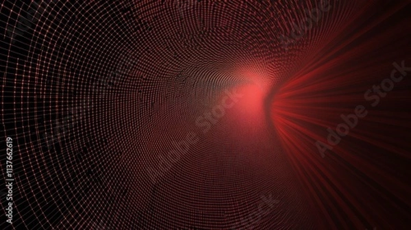 Fototapeta Abstract Digital Tunnel: A mesmerizing exploration of data flow and digital networks.  Intricate geometric patterns and vibrant colors create a captivating visual experience.