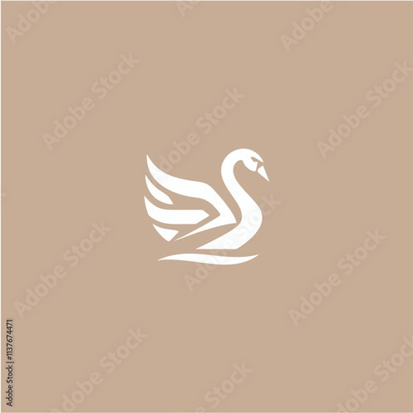 Fototapeta swan logo vector illustration logo template