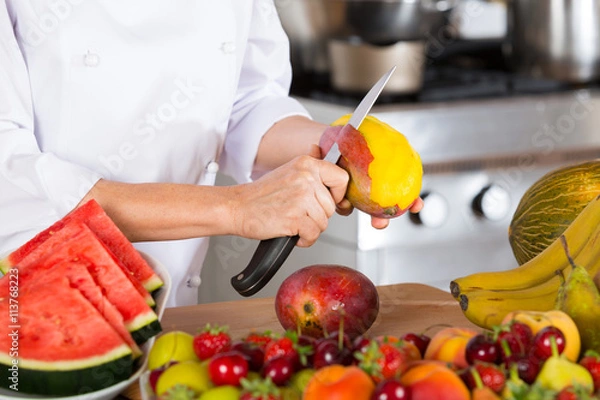 Obraz Chef with fruits
