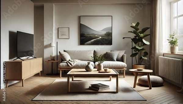 Fototapeta Eclectic Living Room with Bold Patterns and Vibrant Colors