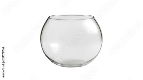 Obraz A Clean Empty Round-Shaped Fishbowl Ideal for Decorating Spaces or Presenting Aquatic Life Creatively.