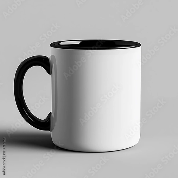 Obraz white cup isolated on black