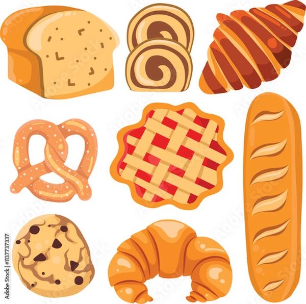Fototapeta vector pack hand drawn bakery pastry theme