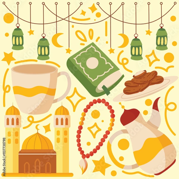 Fototapeta vector graphic islamic pack
