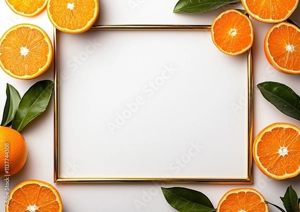 Fototapeta Clean metal frame mock-up template
