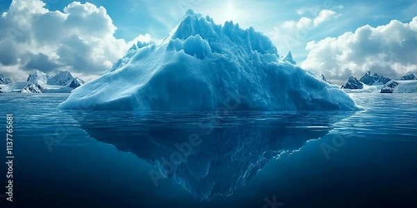 Fototapeta Large Iceberg Reflecting on Calm Arctic Water