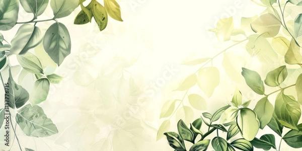 Fototapeta Lush greenery beautifully captures nature serenity, offering a calming escape through rich, verdant leaves