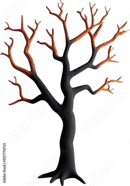 Fototapeta Dark tree with bare branches