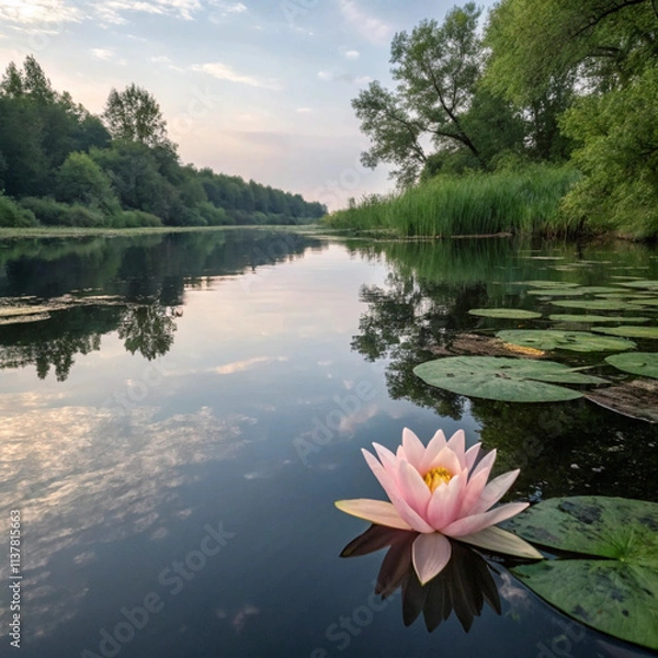 Fototapeta water lily in the pond