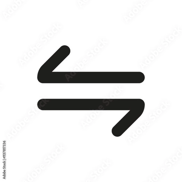 Fototapeta The image shows a double-headed arrow symbolizing a reversible chemical reaction or process.