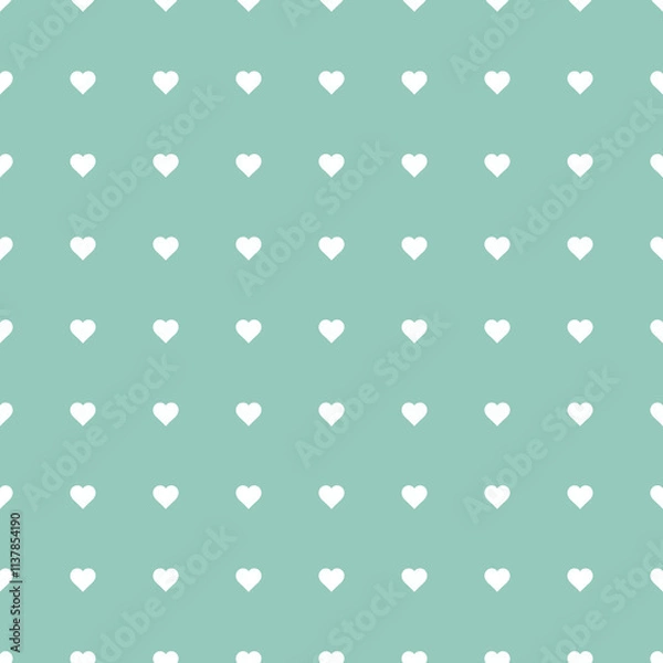 Obraz valentines day pattern seamless mint hearts cute