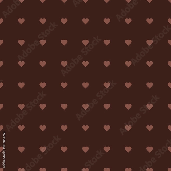 Obraz valentines day pattern seamless brown chocolate hearts 