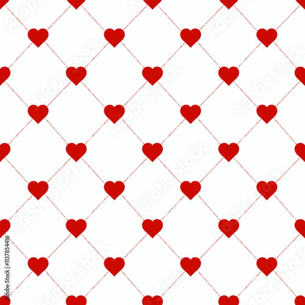 Obraz valentines day pattern seamless white heart 