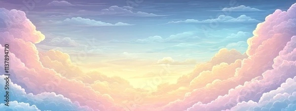 Fototapeta sun and cloud background with a pastel color