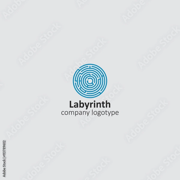 Fototapeta Round Labyrinth. Logo Icon Design Template Elements. Concept For Your Logo. Vector Illustration.