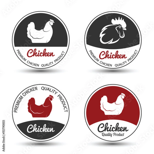 Fototapeta Chicken label vector