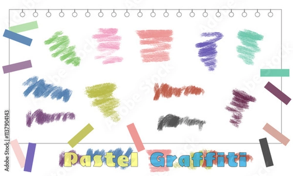 Fototapeta パステル　落書き　１１色