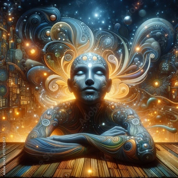 Fototapeta Animated expressing feelings of calm and serenity Intricate
