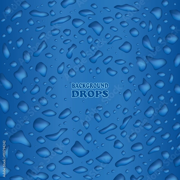 Obraz Vector blue background of drops